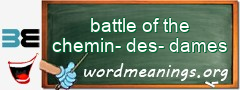 WordMeaning blackboard for battle of the chemin-des-dames